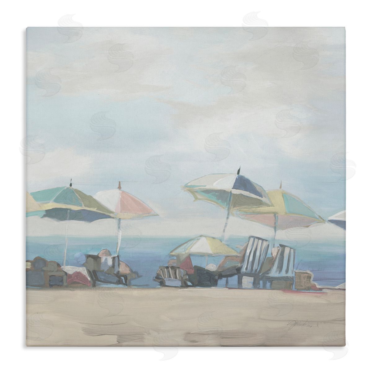 Liz Jardine Subtle Beach Breeze Scene Canvas Wall Art Print