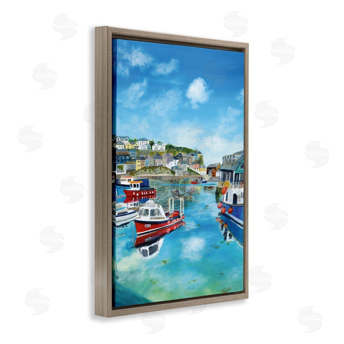 Georgie Harrison Mevagissey Harbor Reflections Canvas Wall Art Print