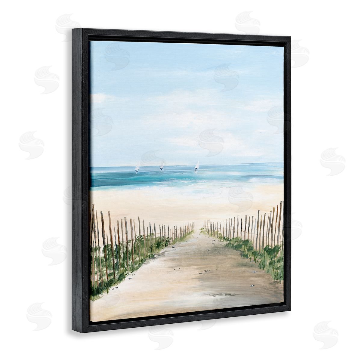 Georgie Harrison Between Beach Fence Scenery Canvas Wall Art Print