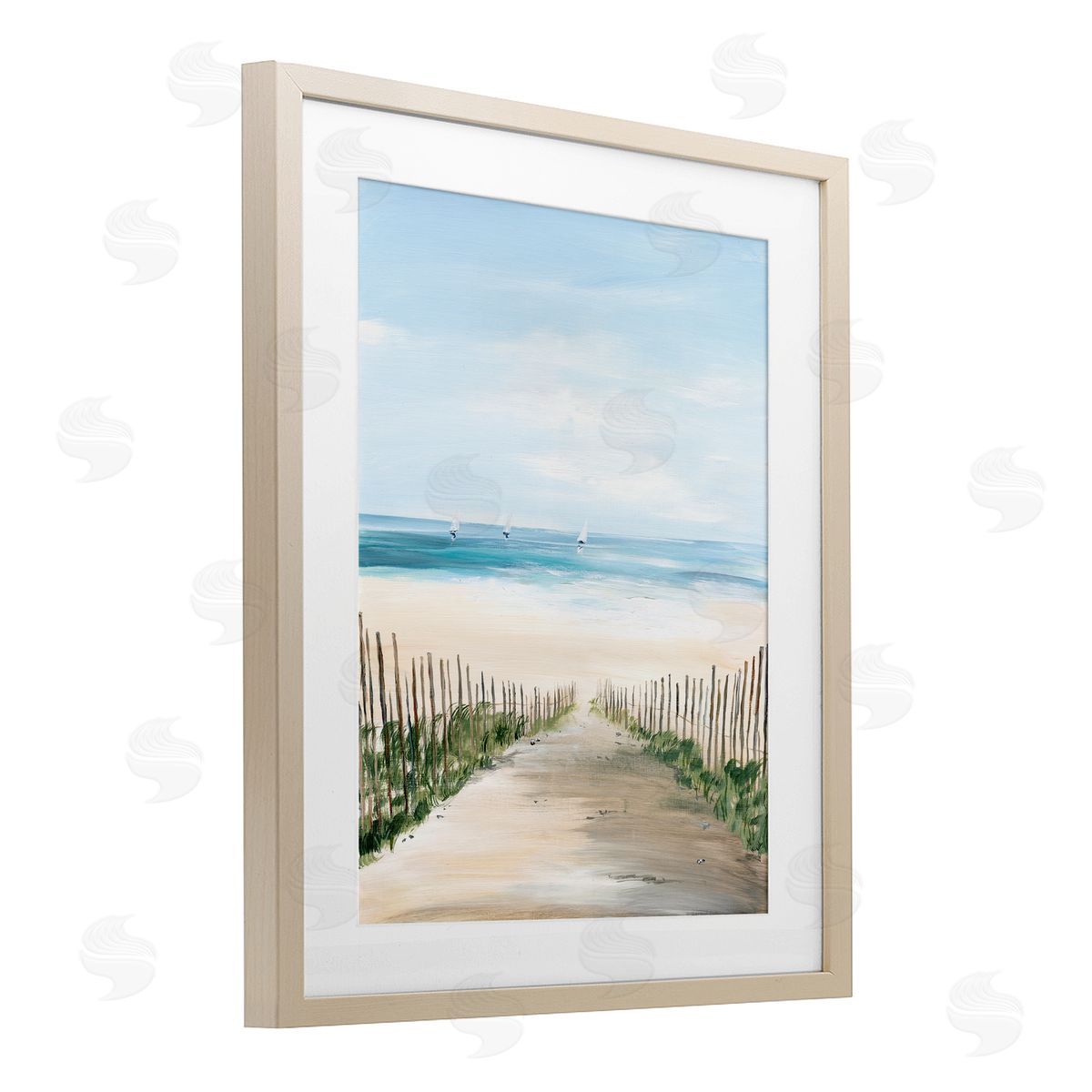 Georgie Harrison Between Beach Fence Scenery Canvas Wall Art Print