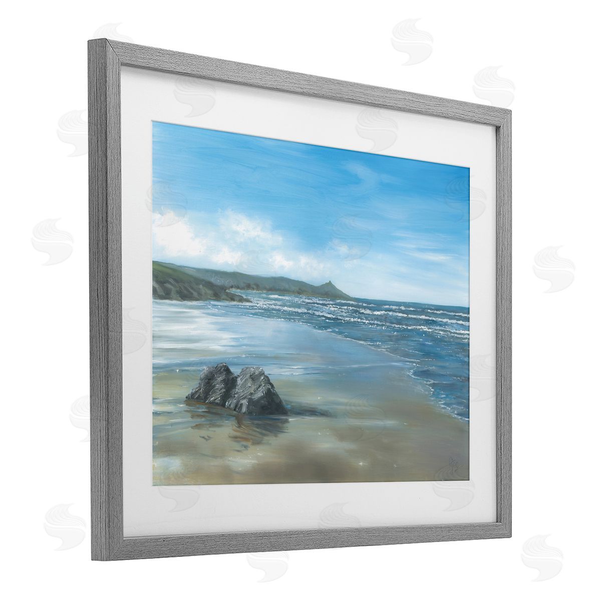 Georgie Harrison Jutting Rock on Shore Canvas Wall Art Print
