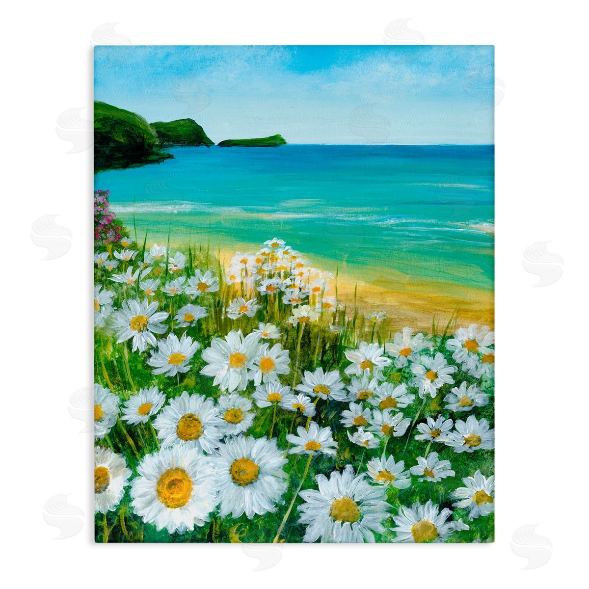 Georgie Harrison Seaside Daisy Meadow Canvas Wall Art Print