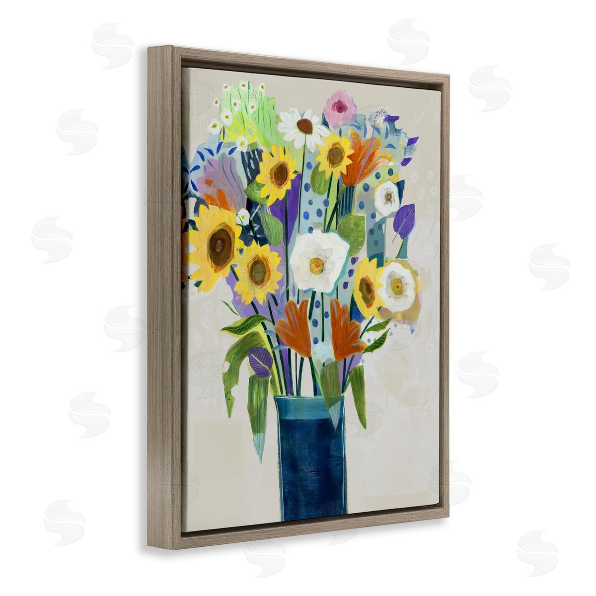 Jill Martin Expressive Flowers in Vase Canvas Wall Art Print