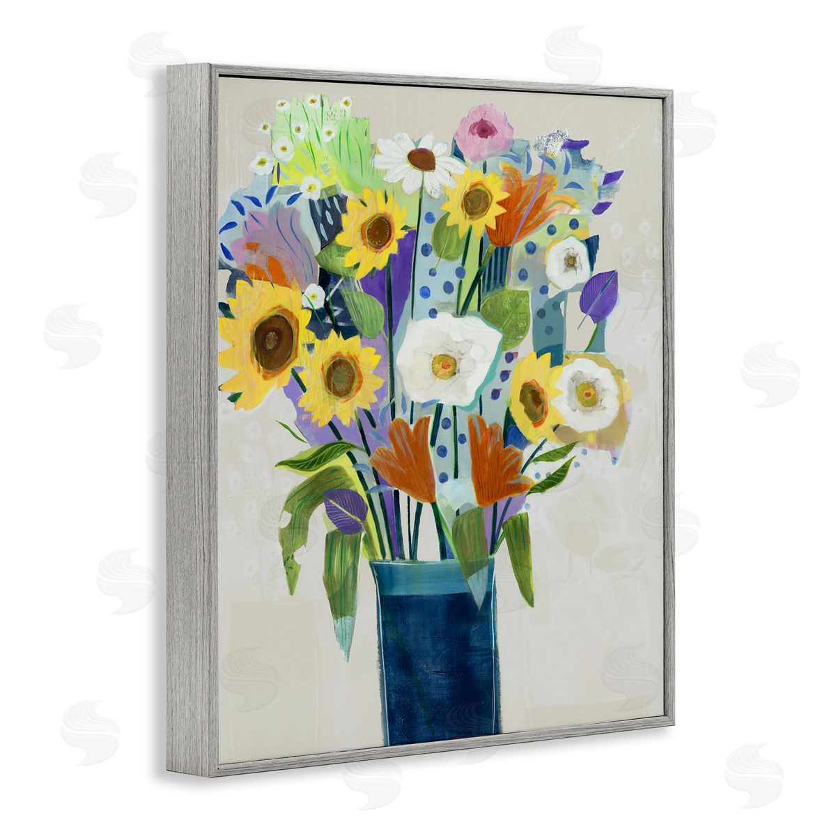 Jill Martin Expressive Flowers in Vase Canvas Wall Art Print