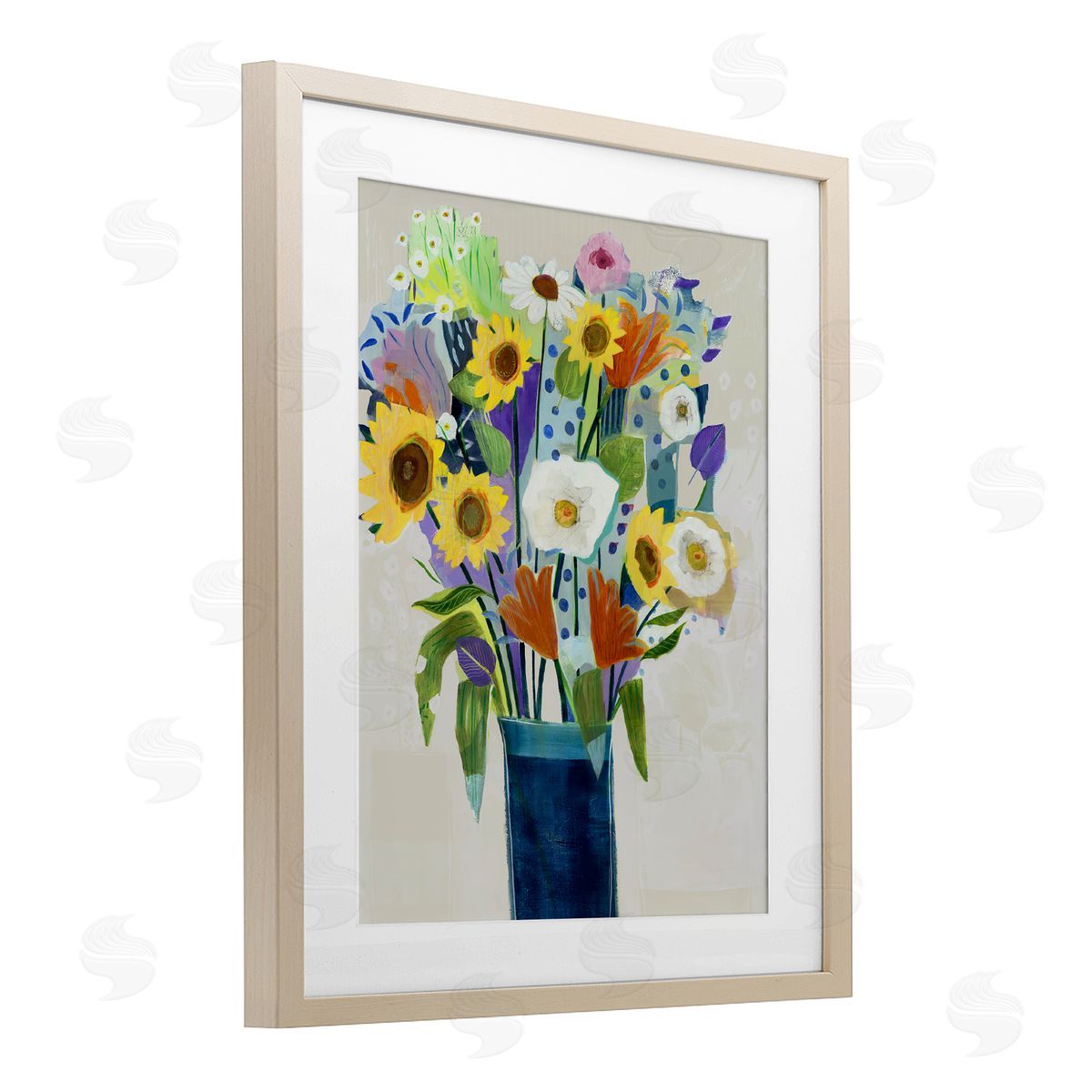 Jill Martin Expressive Flowers in Vase Canvas Wall Art Print