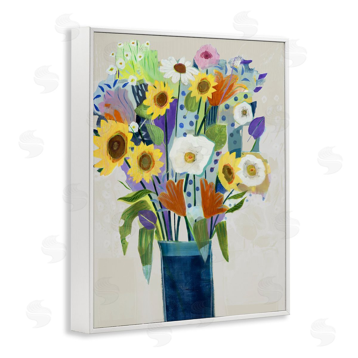 Jill Martin Expressive Flowers in Vase Canvas Wall Art Print