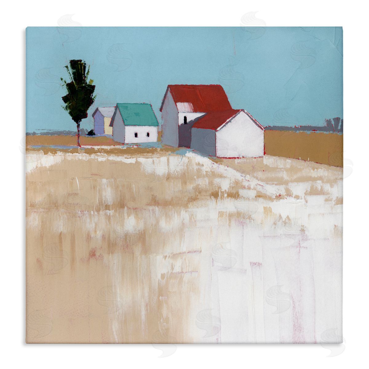Ruth LaGue Snow On The Roof Farmhouse Canvas Wall Art Print