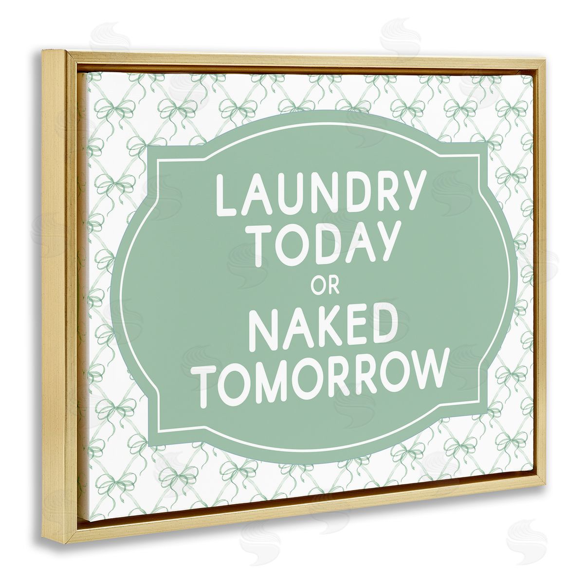 Lettered and Lined Laundry Today Humor Vintage Canvas Wall Art Print