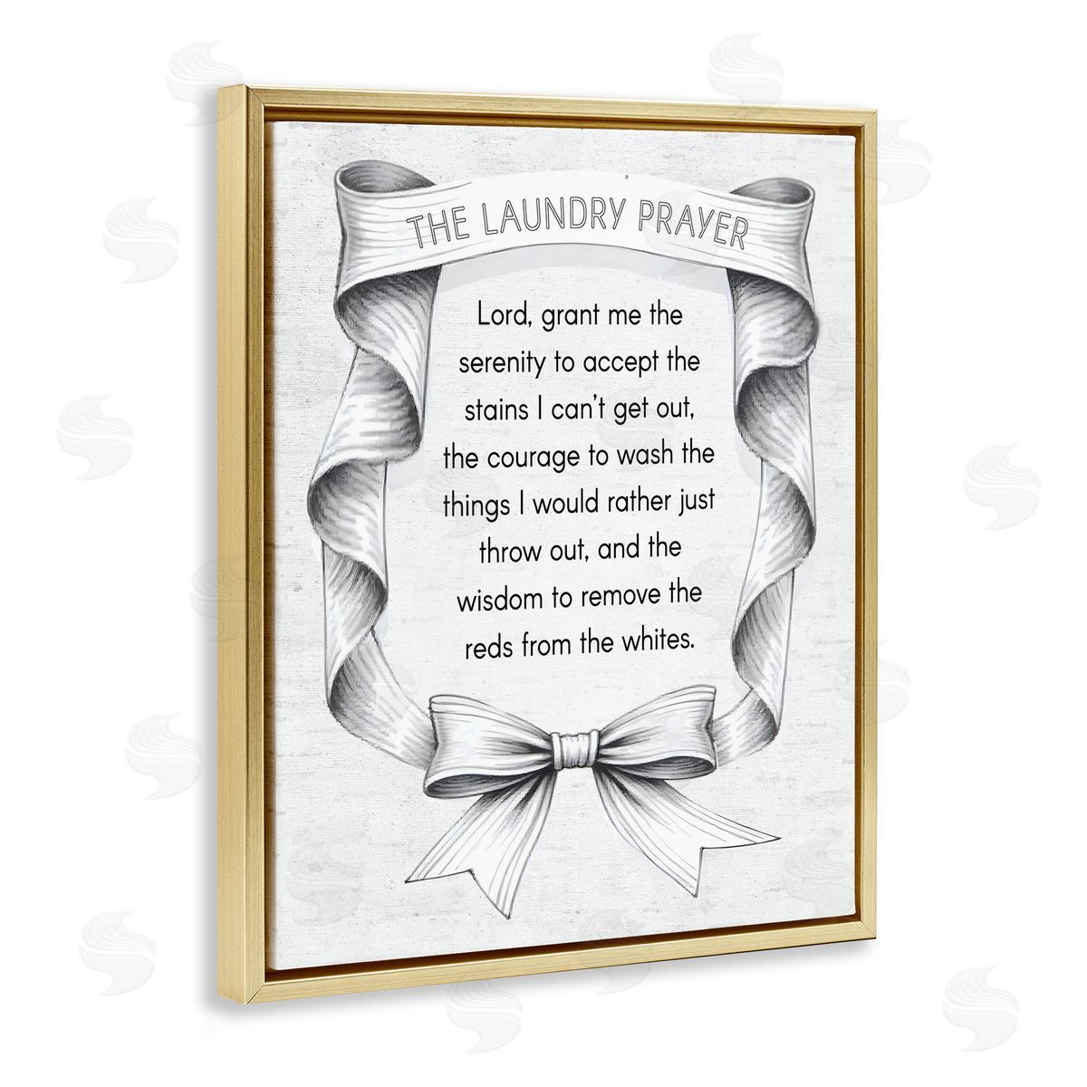 Lettered and Lined Vintage Ribbon Laundry Prayer Canvas Wall Art Print