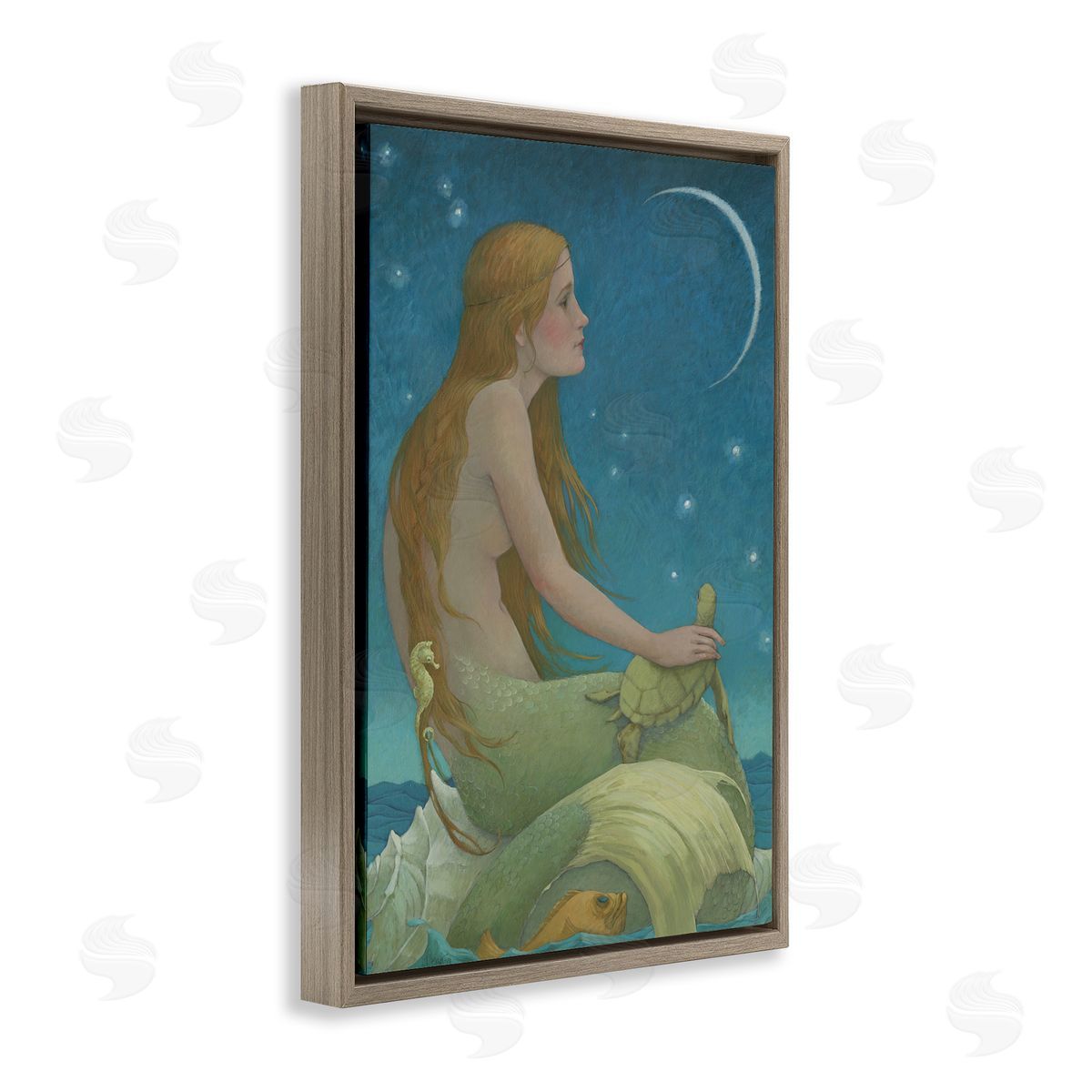 Christina P. Wyatt New Moon Mermaid Portrait Canvas Wall Art Print