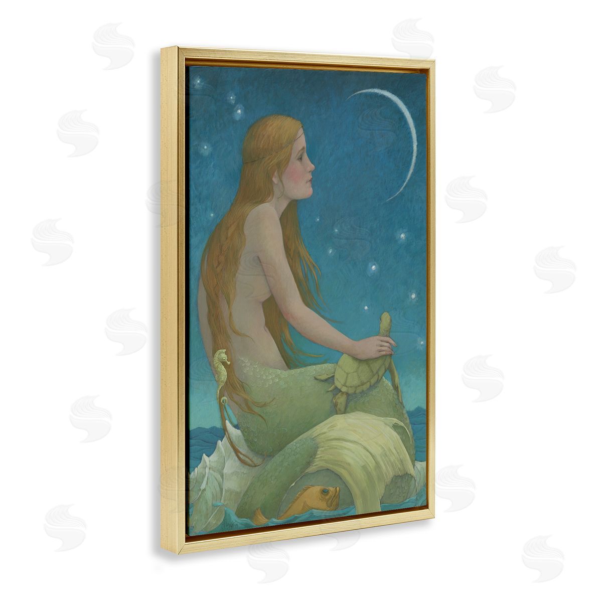 Christina P. Wyatt New Moon Mermaid Portrait Canvas Wall Art Print