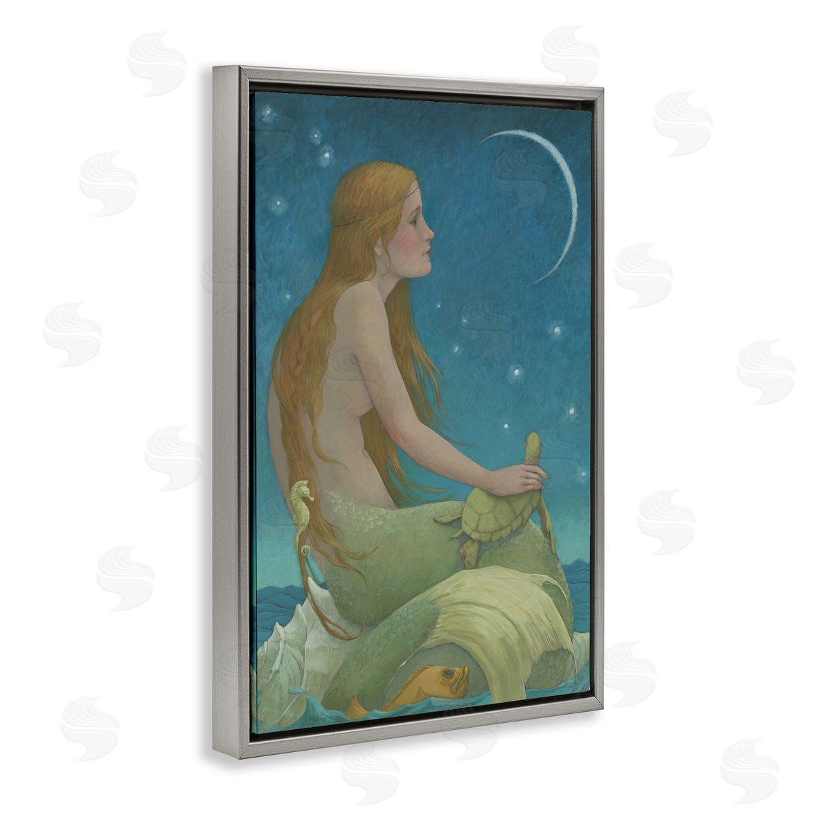 Christina P. Wyatt New Moon Mermaid Portrait Canvas Wall Art Print