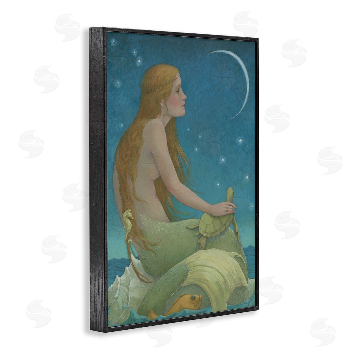 Christina P. Wyatt New Moon Mermaid Portrait Canvas Wall Art Print