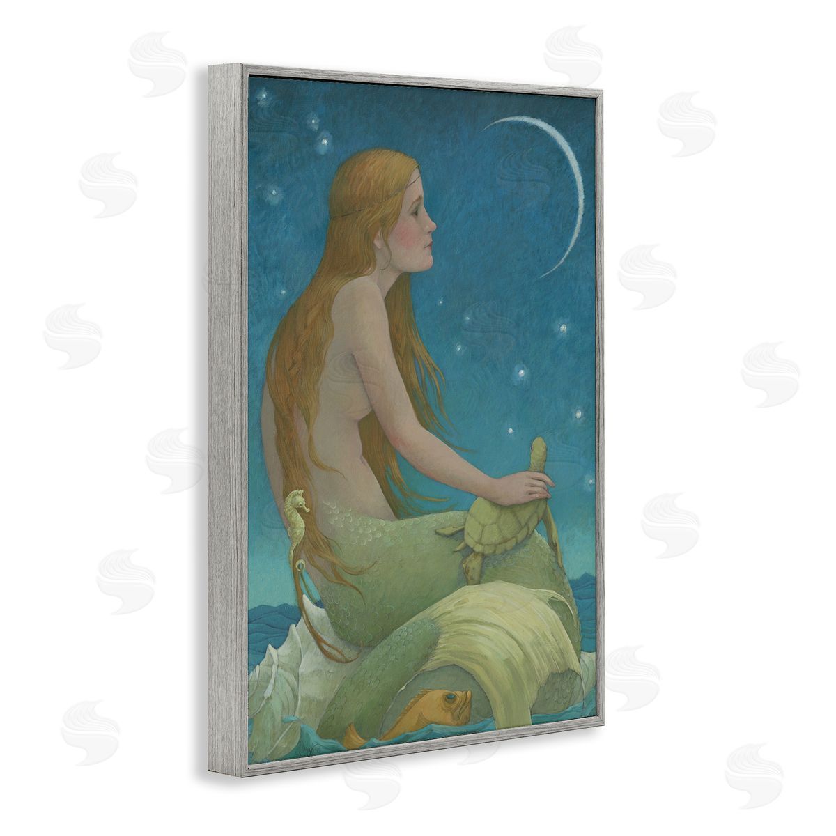 Christina P. Wyatt New Moon Mermaid Portrait Canvas Wall Art Print