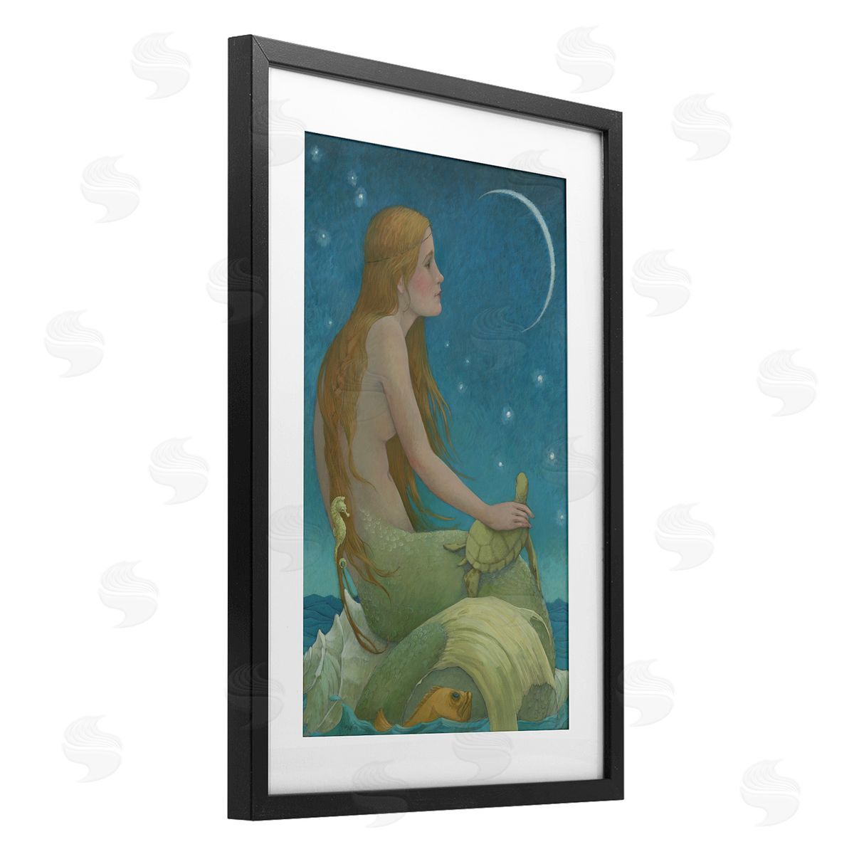 Christina P. Wyatt New Moon Mermaid Portrait Canvas Wall Art Print