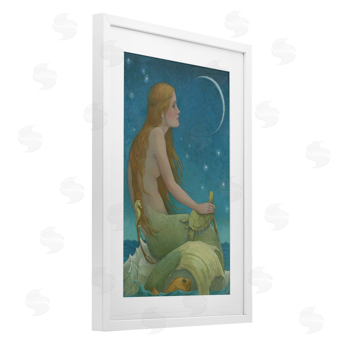 Christina P. Wyatt New Moon Mermaid Portrait Canvas Wall Art Print