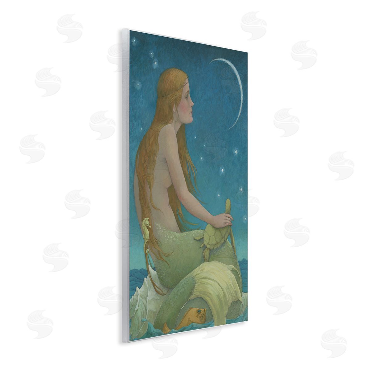 Christina P. Wyatt New Moon Mermaid Portrait Canvas Wall Art Print