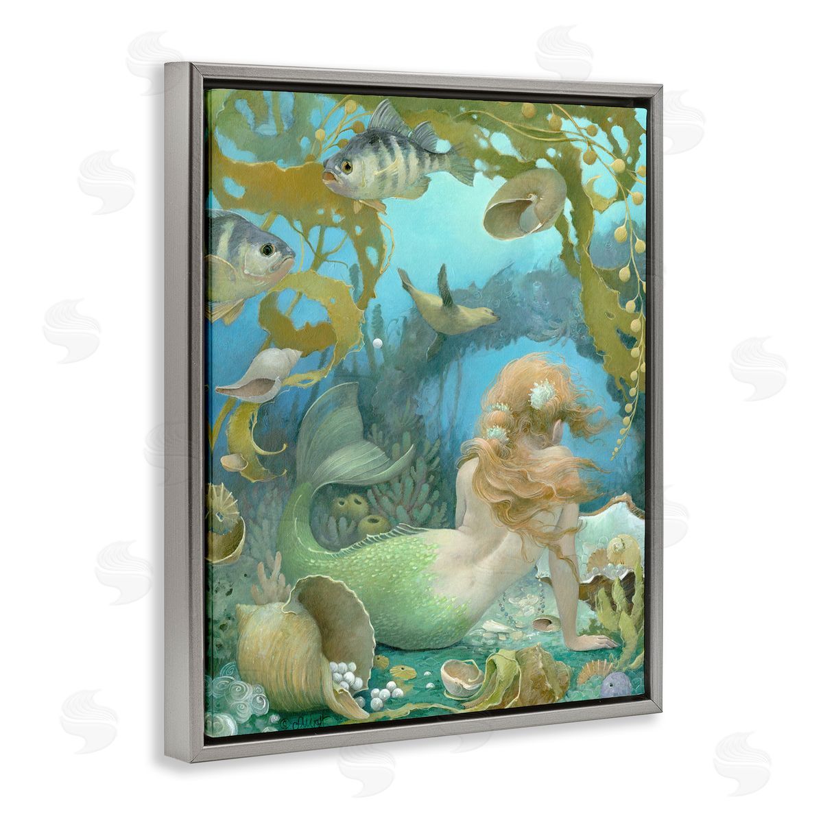 Christina P. Wyatt Sea of Jewels Mermaid Portrait Canvas Wall Art Print