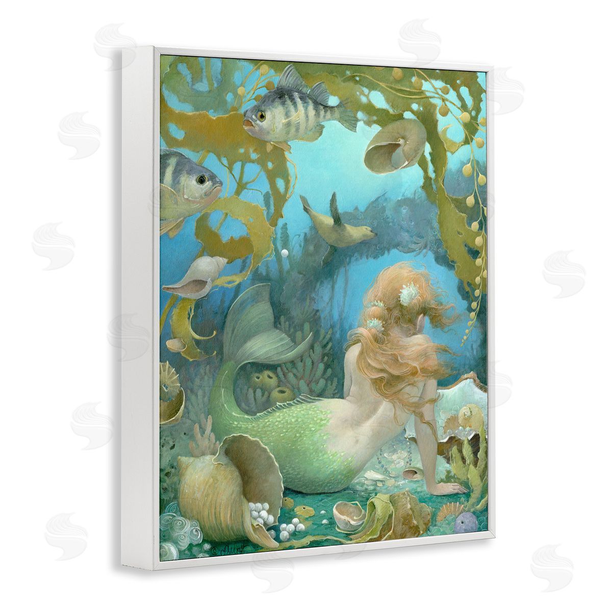 Christina P. Wyatt Sea of Jewels Mermaid Portrait Canvas Wall Art Print