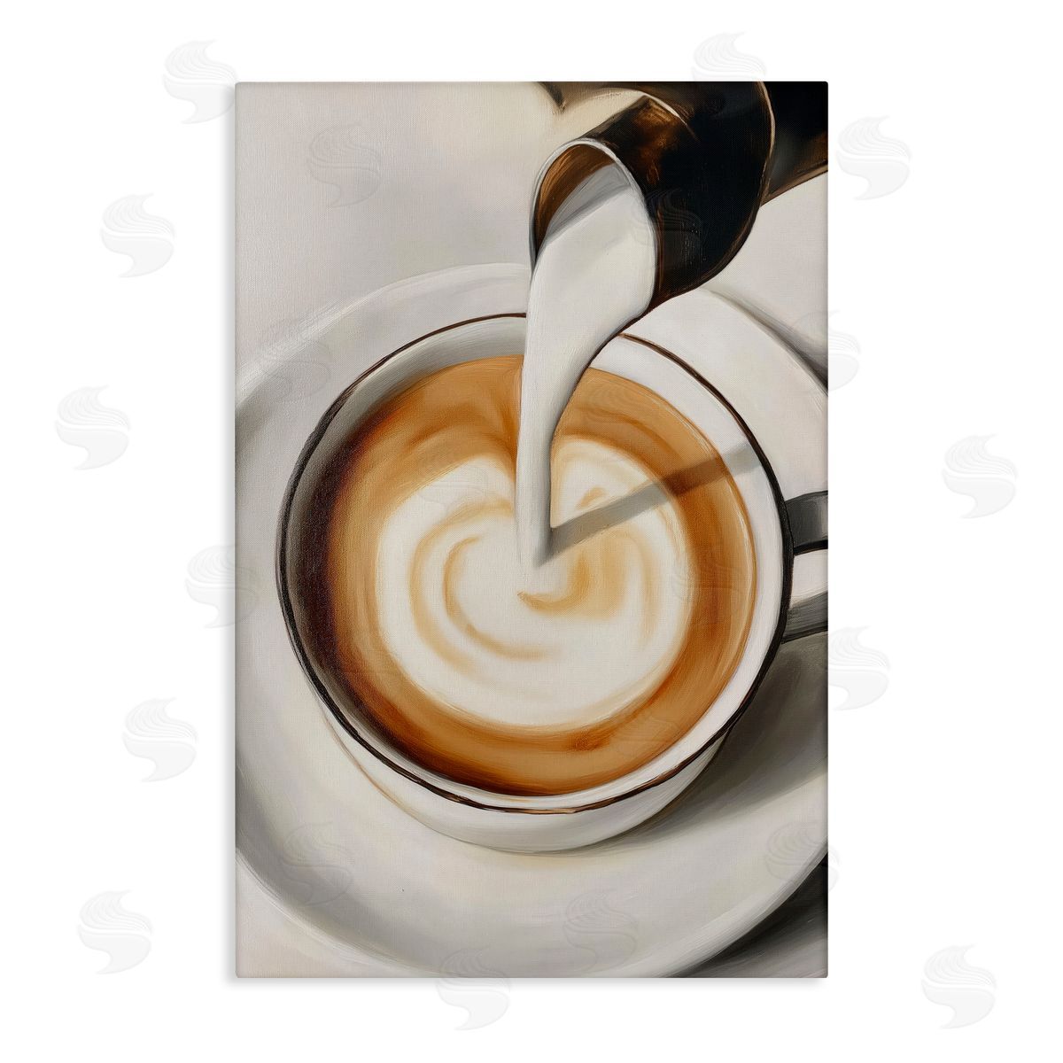Annabelle Hall Pouring Latte Milk Swirl Canvas Wall Art Print