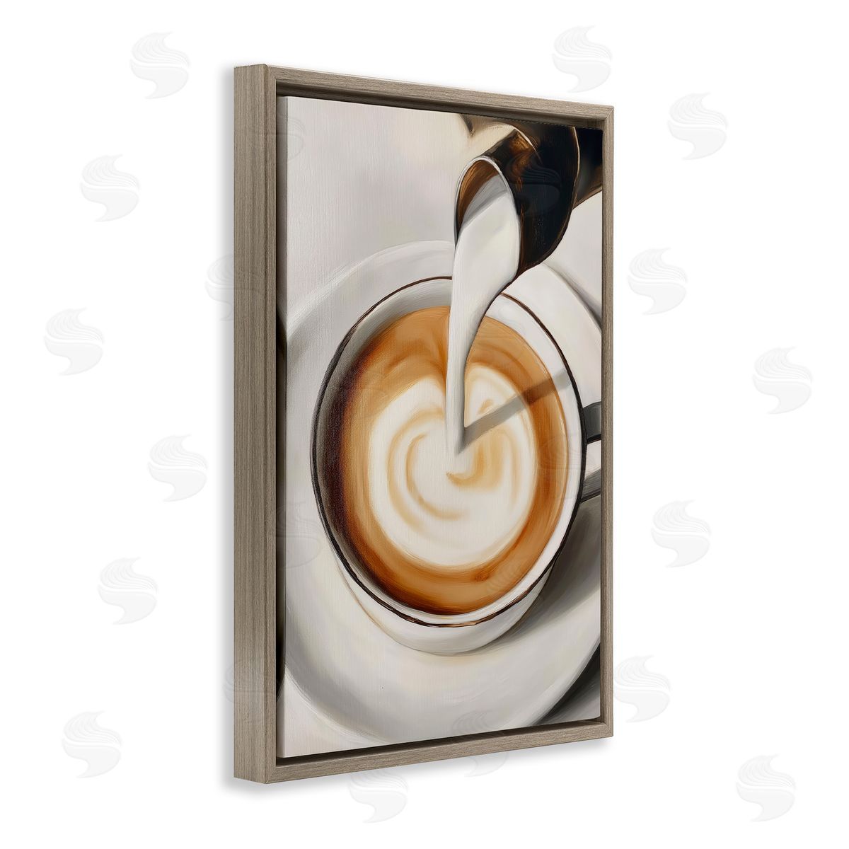 Annabelle Hall Pouring Latte Milk Swirl Canvas Wall Art Print