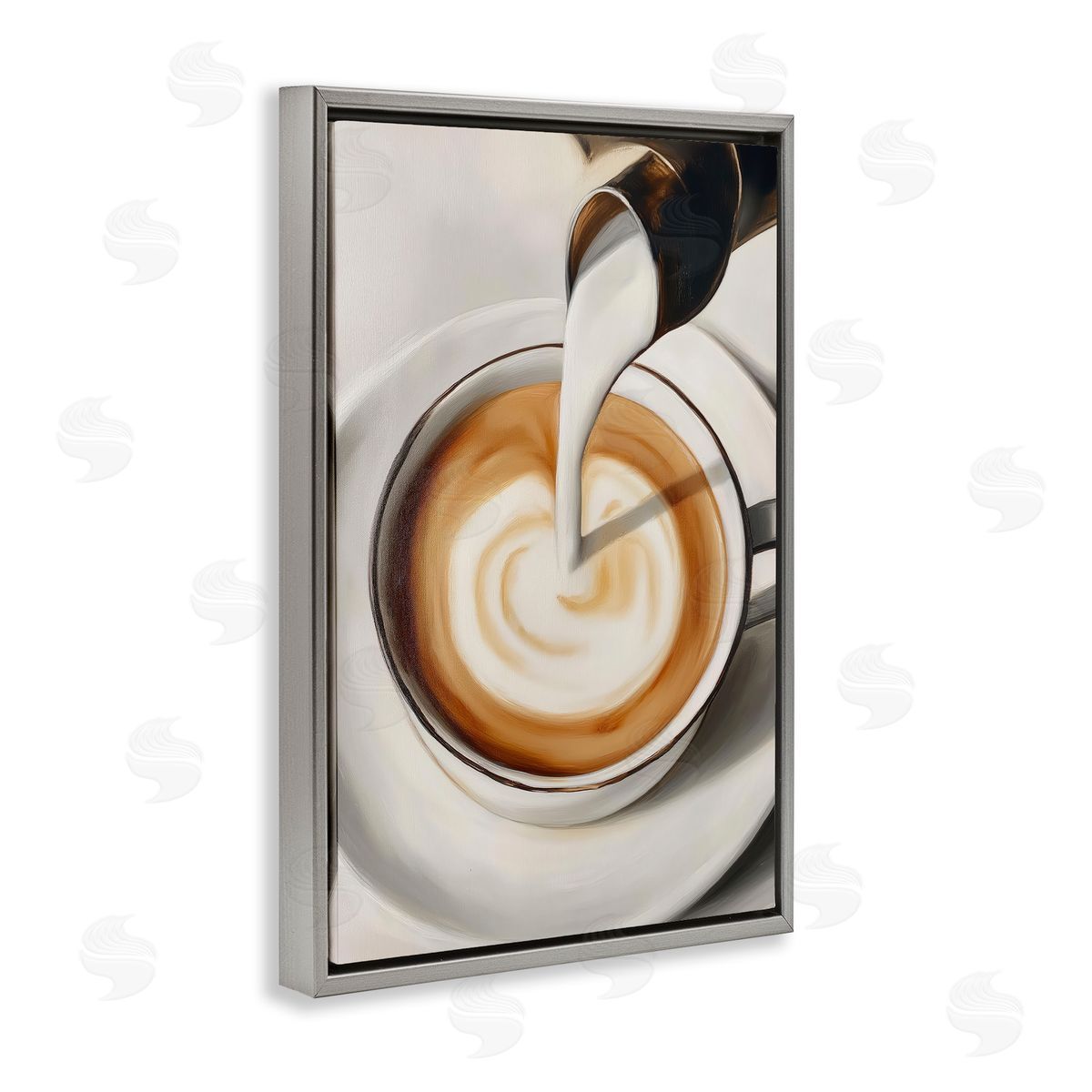 Annabelle Hall Pouring Latte Milk Swirl Canvas Wall Art Print
