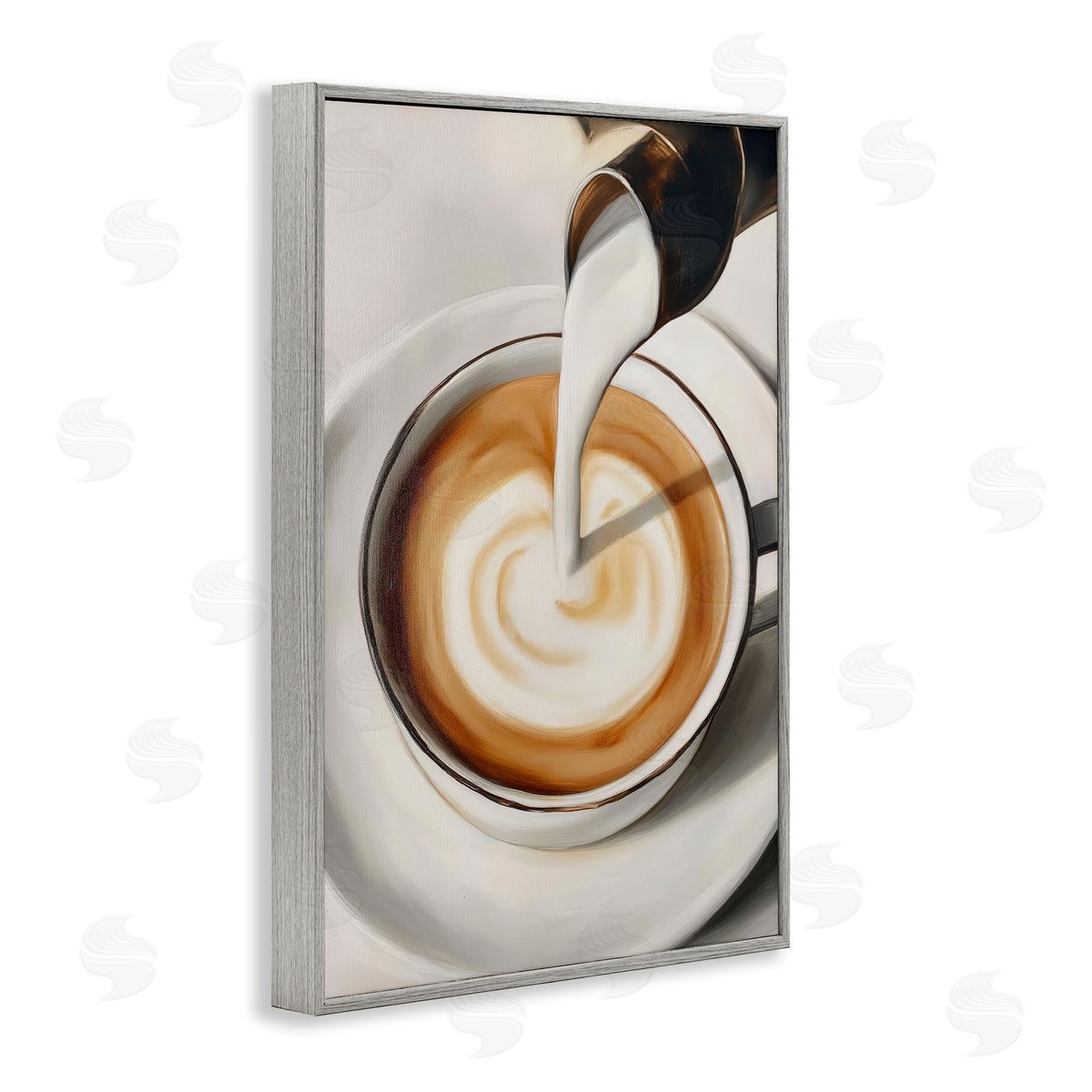 Annabelle Hall Pouring Latte Milk Swirl Canvas Wall Art Print