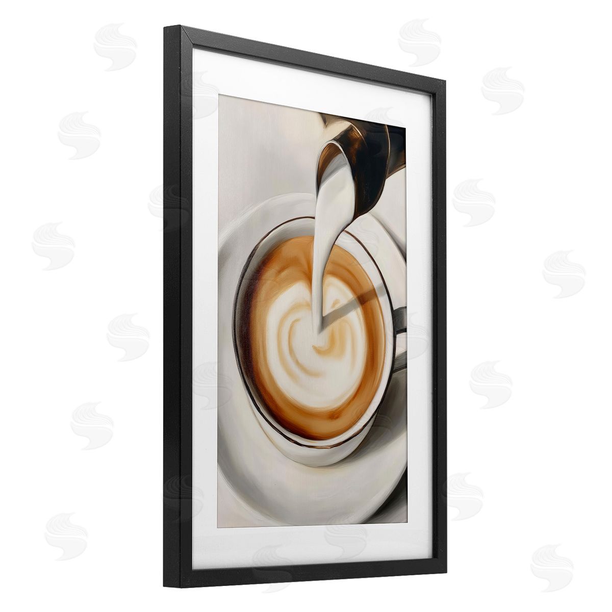 Annabelle Hall Pouring Latte Milk Swirl Canvas Wall Art Print
