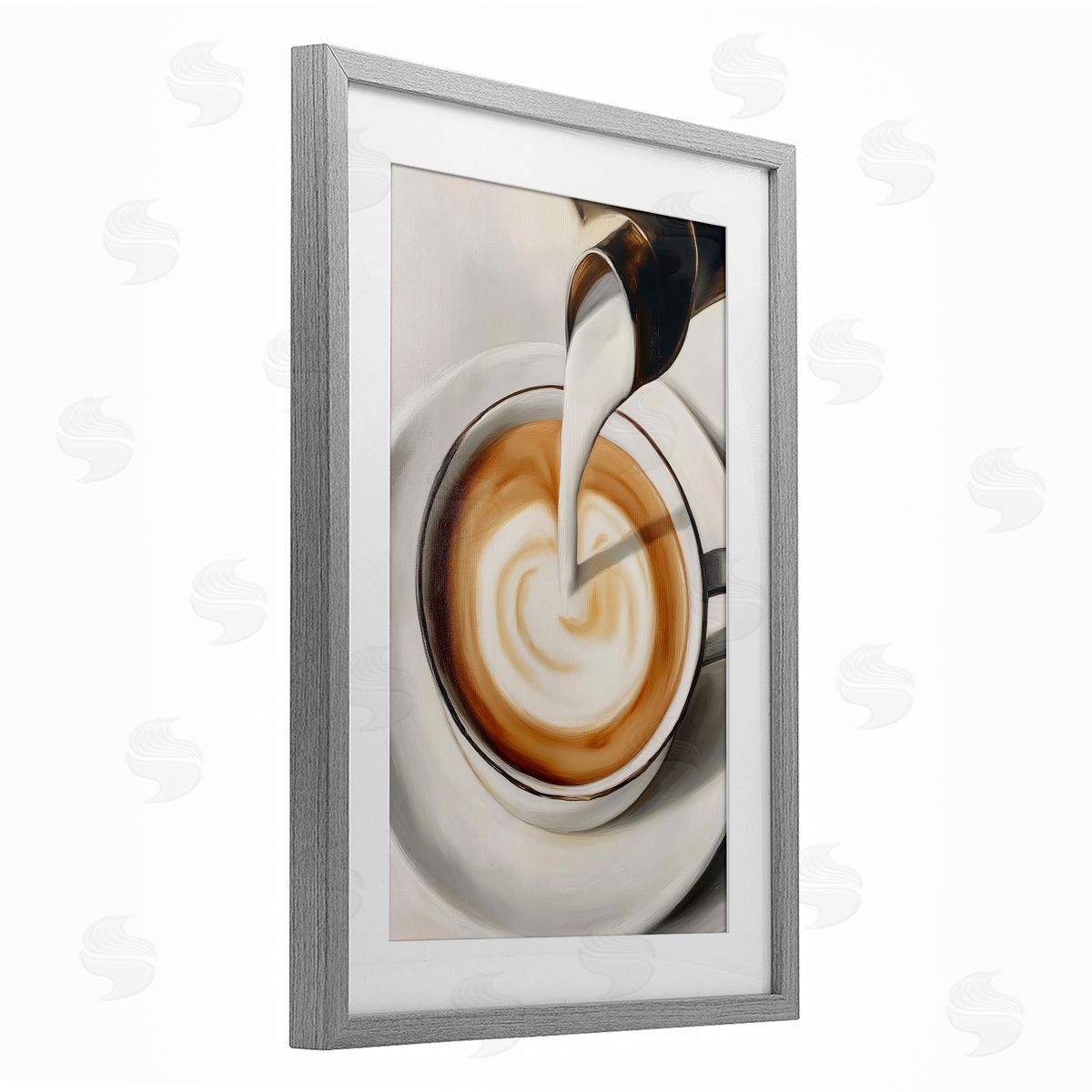 Annabelle Hall Pouring Latte Milk Swirl Canvas Wall Art Print
