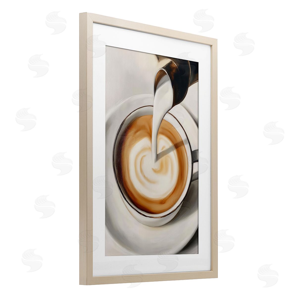 Annabelle Hall Pouring Latte Milk Swirl Canvas Wall Art Print