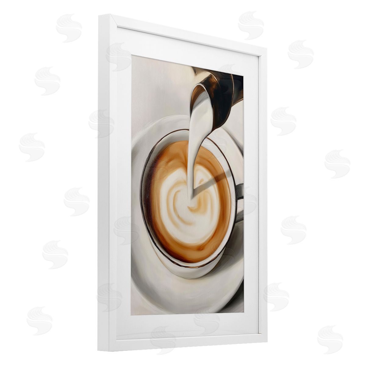 Annabelle Hall Pouring Latte Milk Swirl Canvas Wall Art Print