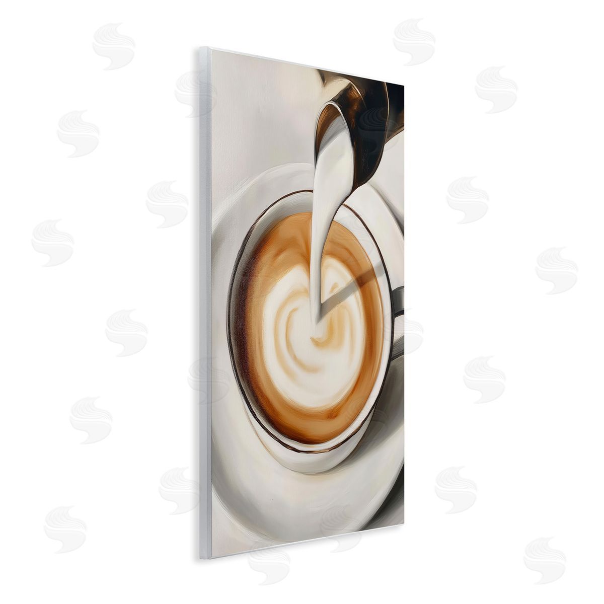 Annabelle Hall Pouring Latte Milk Swirl Canvas Wall Art Print