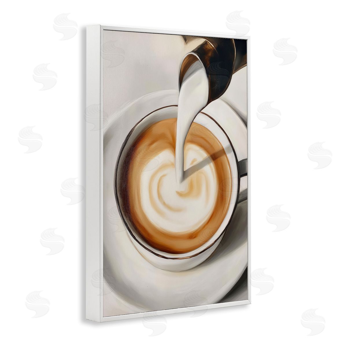 Annabelle Hall Pouring Latte Milk Swirl Canvas Wall Art Print