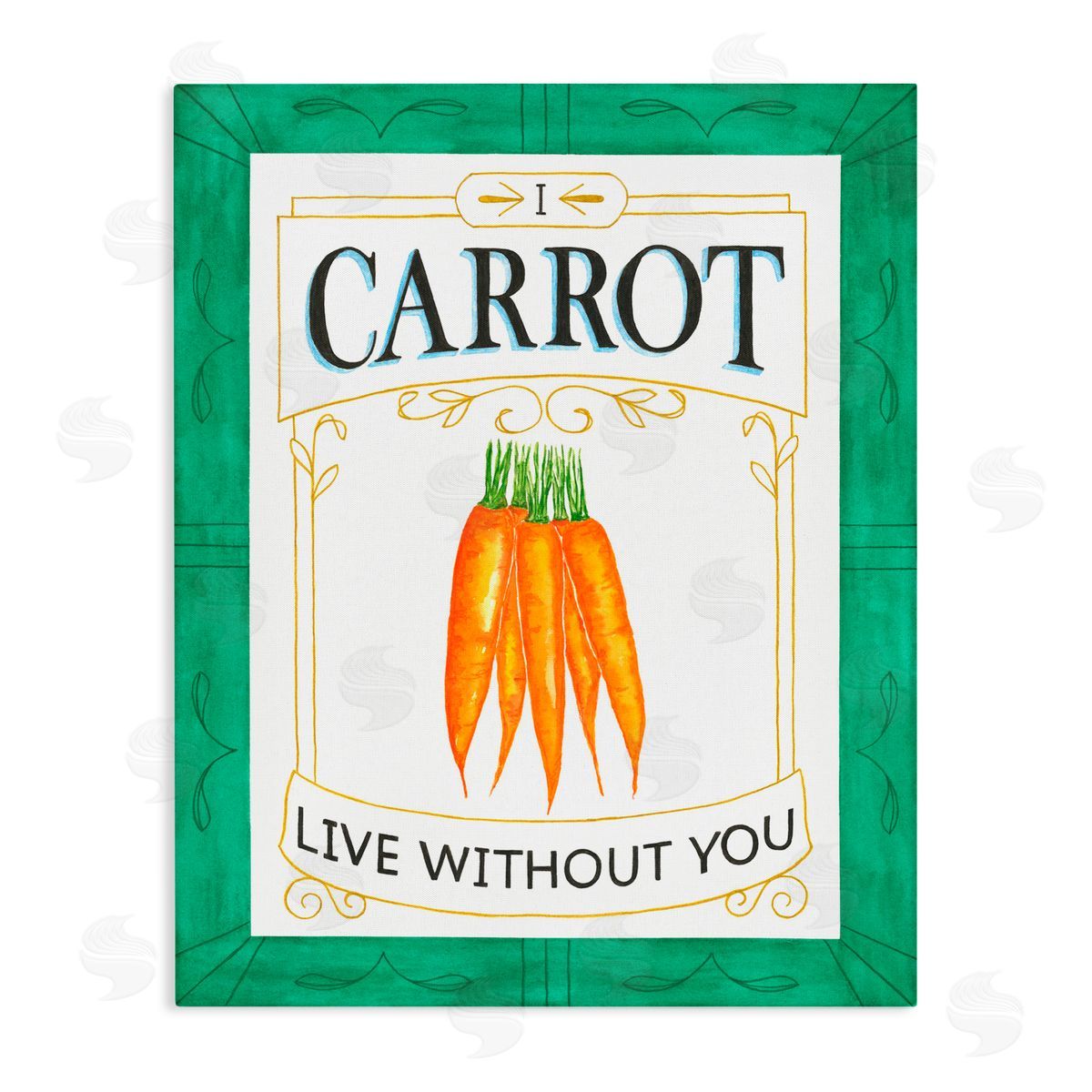 Lara Beeston Carrot Live Without You Pun Canvas Wall Art Print