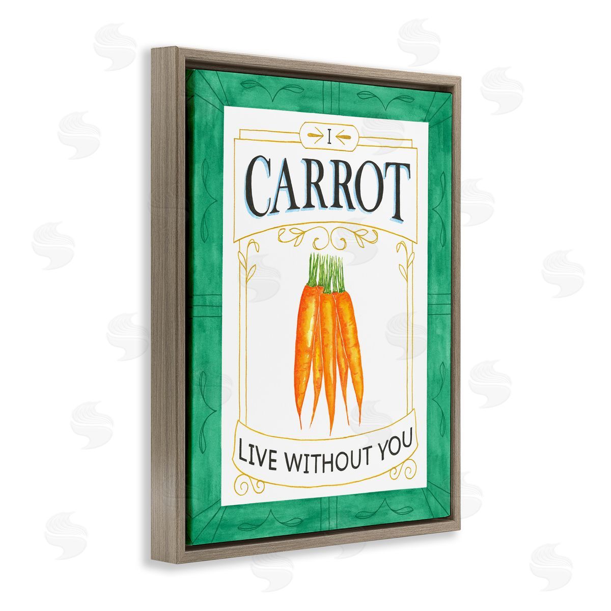 Lara Beeston Carrot Live Without You Pun Canvas Wall Art Print