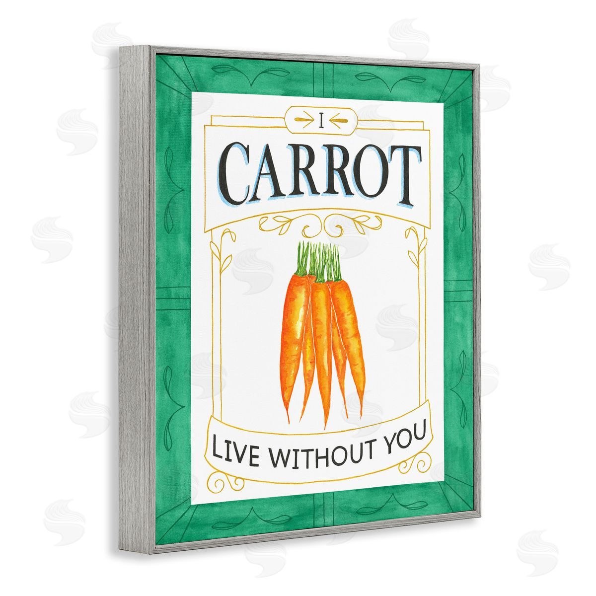 Lara Beeston Carrot Live Without You Pun Canvas Wall Art Print