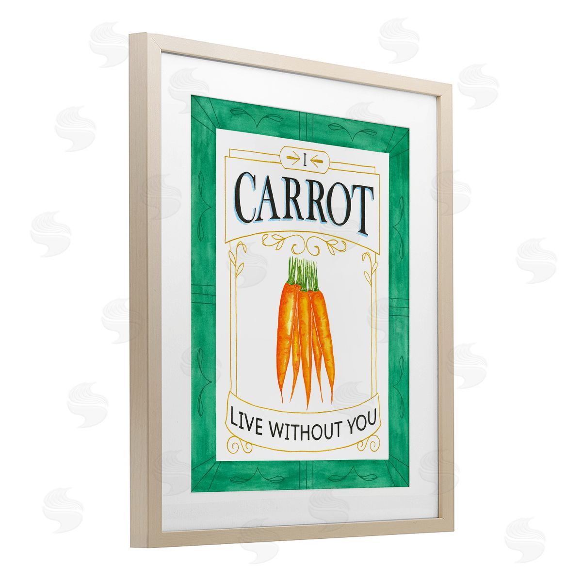Lara Beeston Carrot Live Without You Pun Canvas Wall Art Print