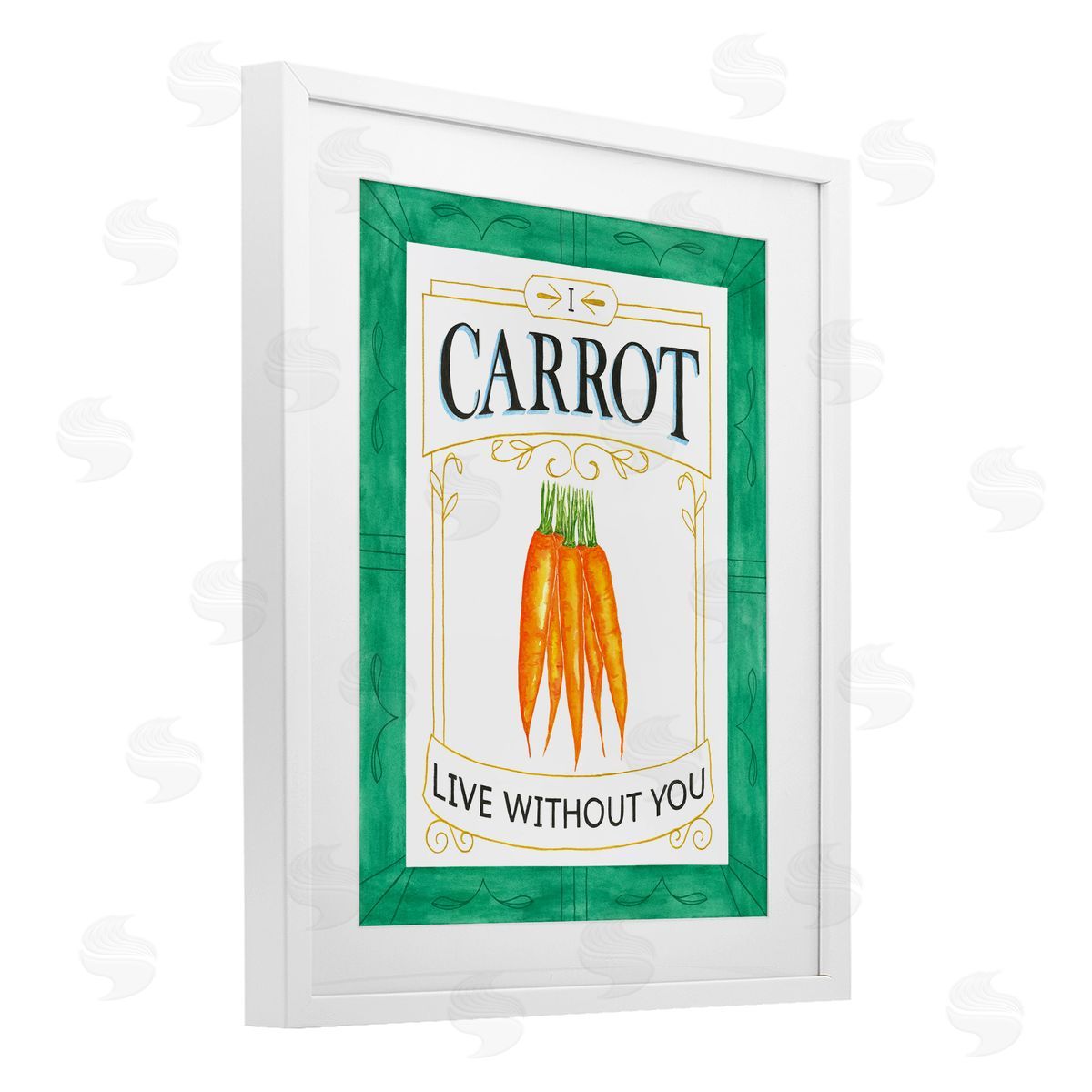 Lara Beeston Carrot Live Without You Pun Canvas Wall Art Print