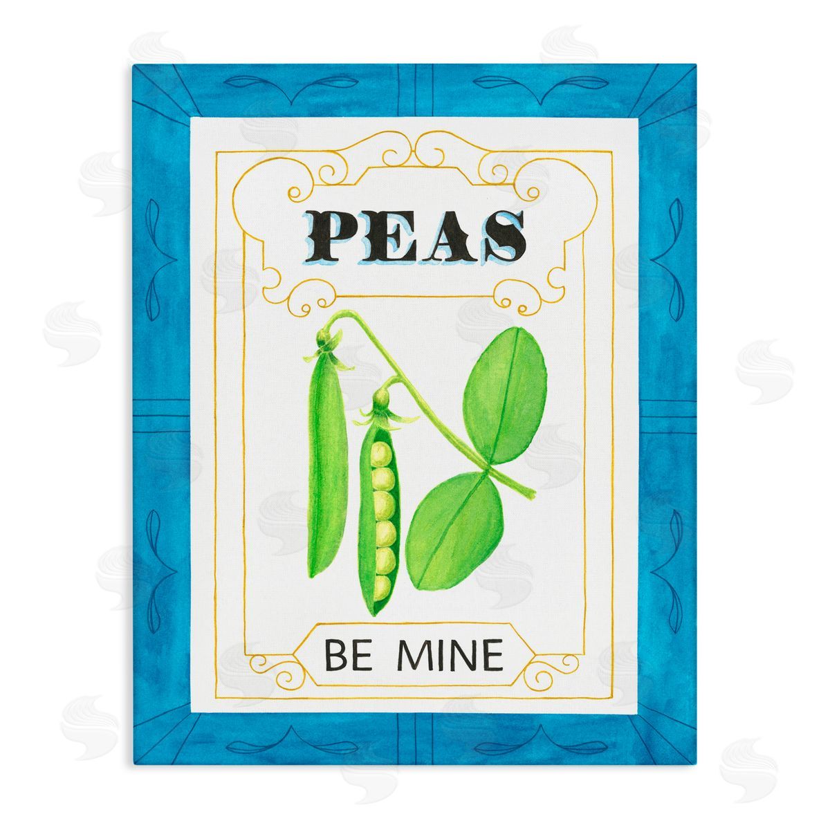 Lara Beeston Peas Be Mine Pun Canvas Wall Art Print
