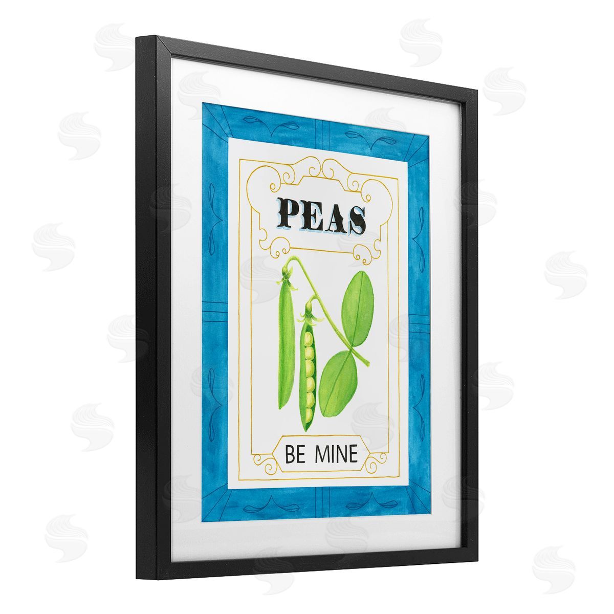 Lara Beeston Peas Be Mine Pun Canvas Wall Art Print