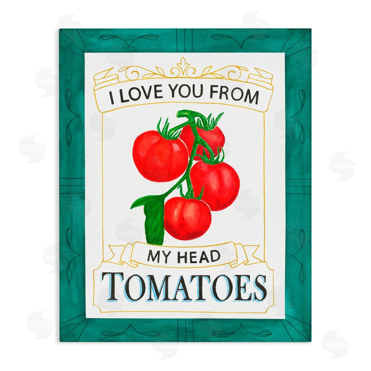 Lara Beeston My Head Tomatoes Pun Canvas Wall Art Print