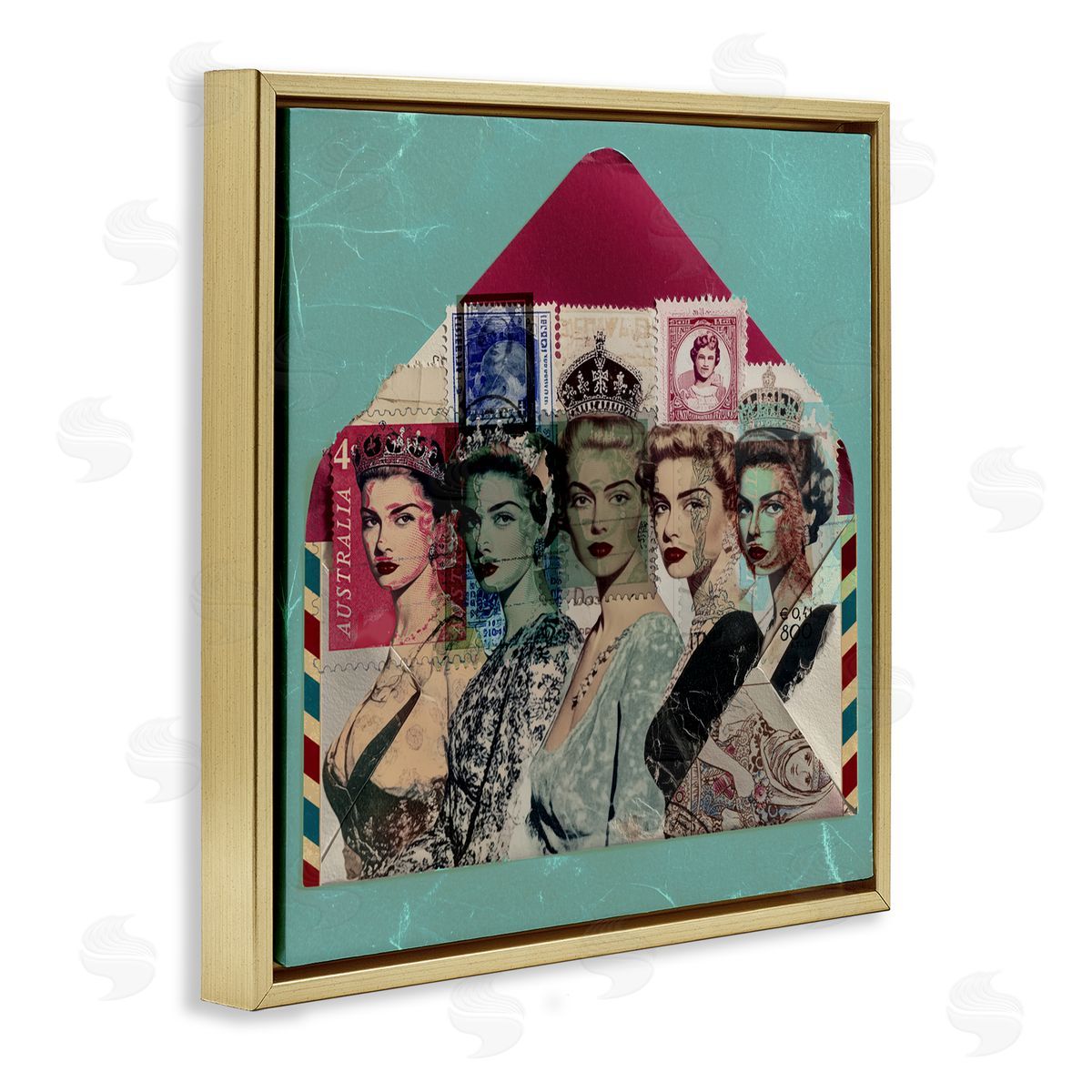 Annabelle Hall Vintage Queens Postal Collection Canvas Wall Art Print