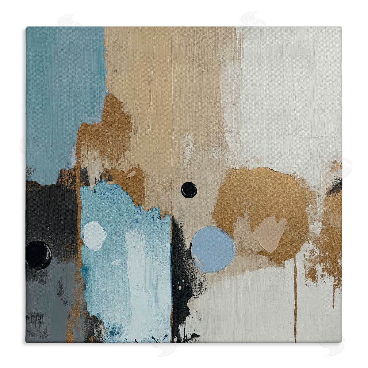 Annabelle Hall Speculations Abstract Brown Blue Canvas Wall Art Print