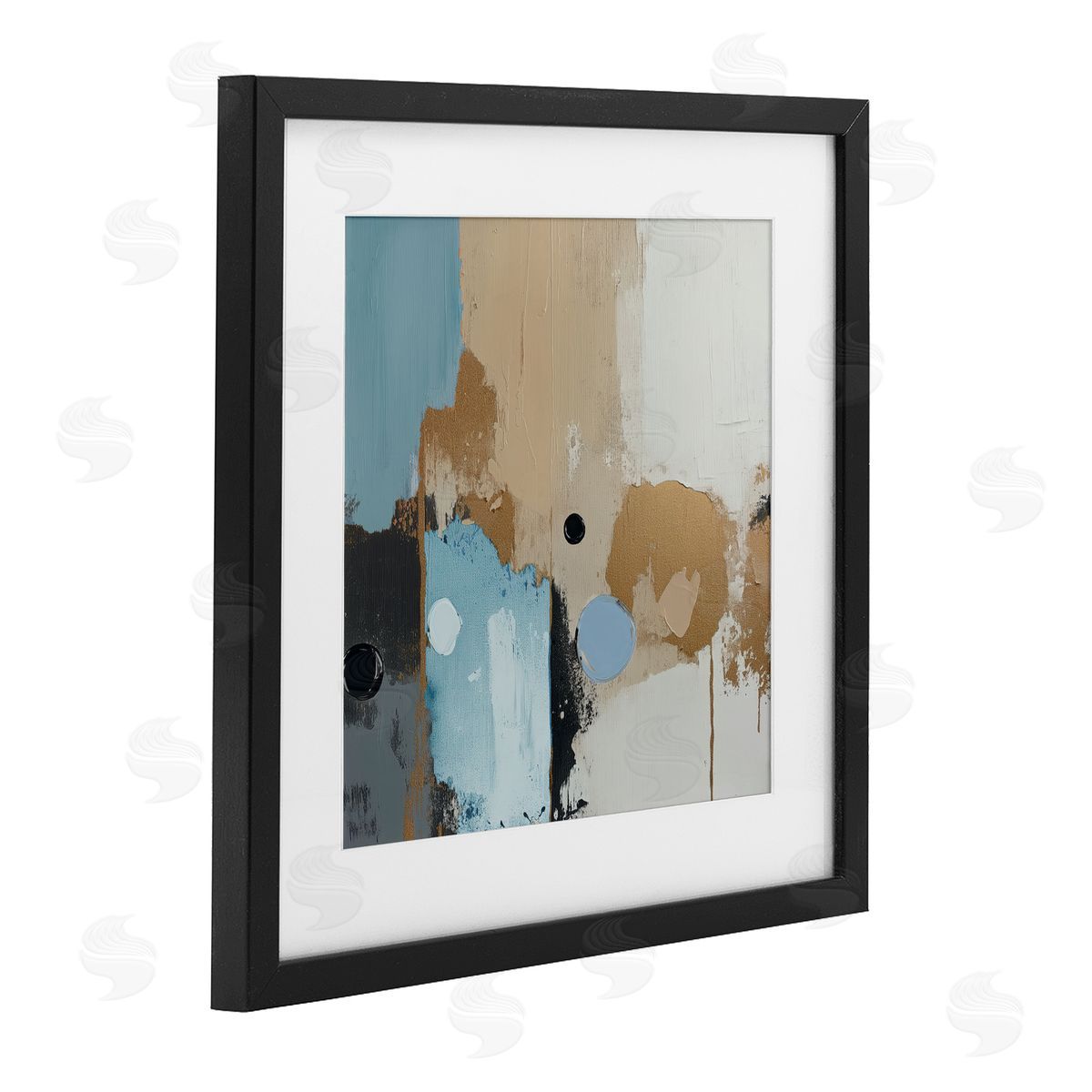 Annabelle Hall Speculations Abstract Brown Blue Canvas Wall Art Print