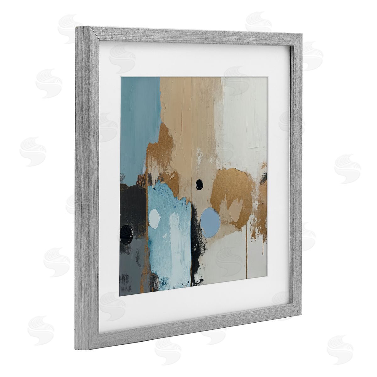 Annabelle Hall Speculations Abstract Brown Blue Canvas Wall Art Print