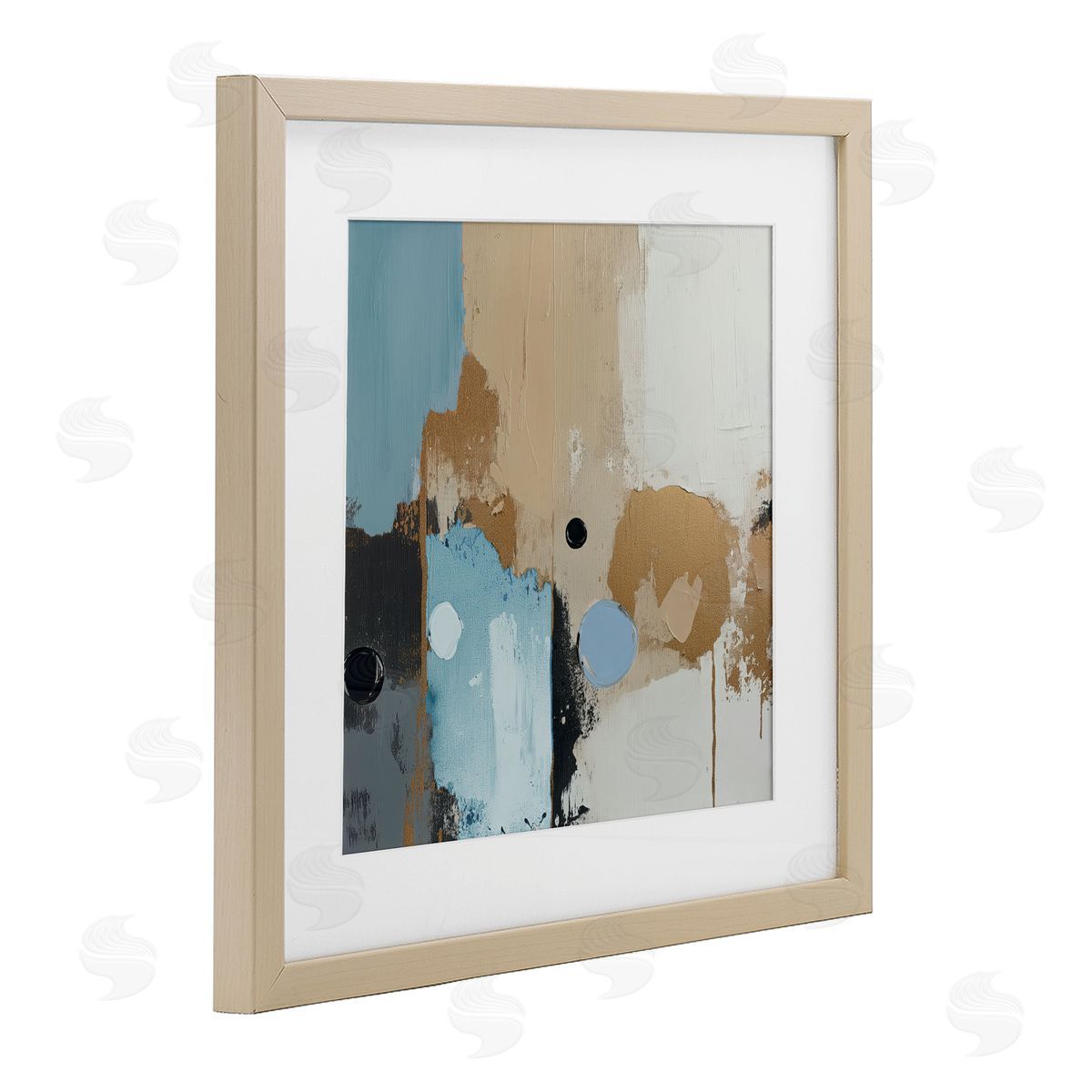 Annabelle Hall Speculations Abstract Brown Blue Canvas Wall Art Print