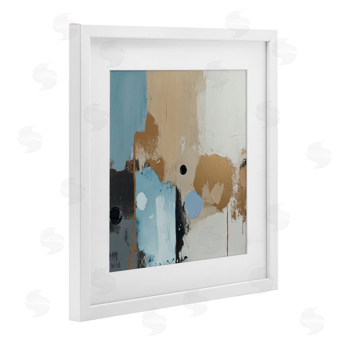 Annabelle Hall Speculations Abstract Brown Blue Canvas Wall Art Print