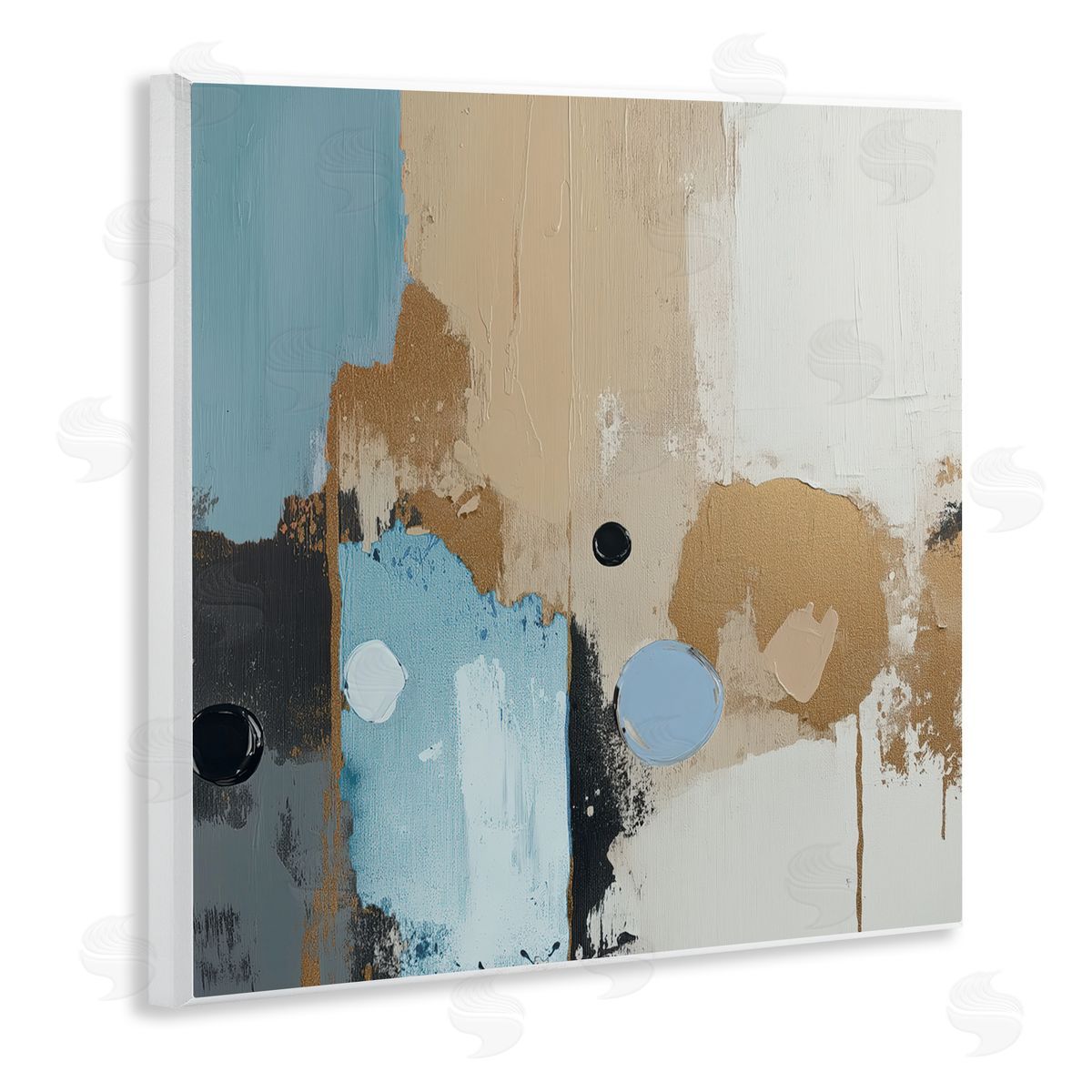 Annabelle Hall Speculations Abstract Brown Blue Canvas Wall Art Print