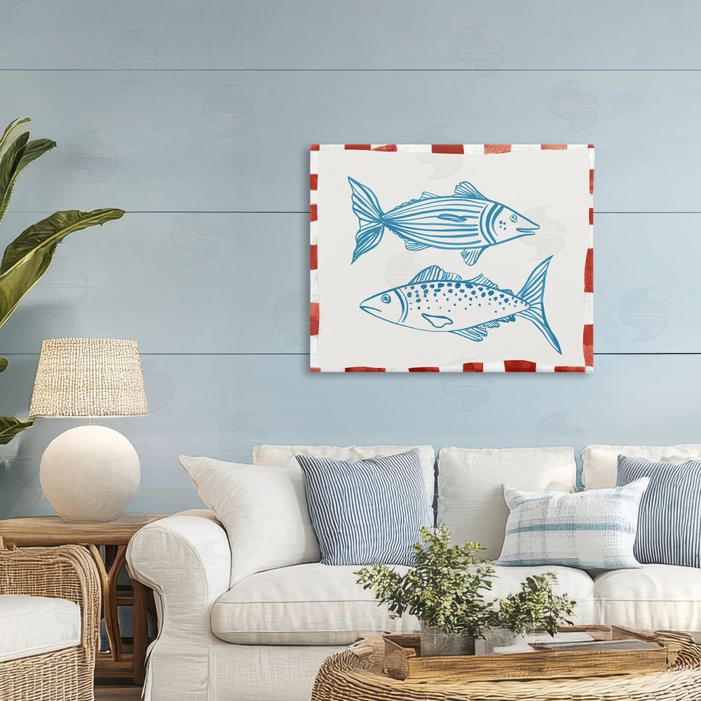 Hannah Dawson Two Ocean Fish Sketch Printed Wall Art in Room