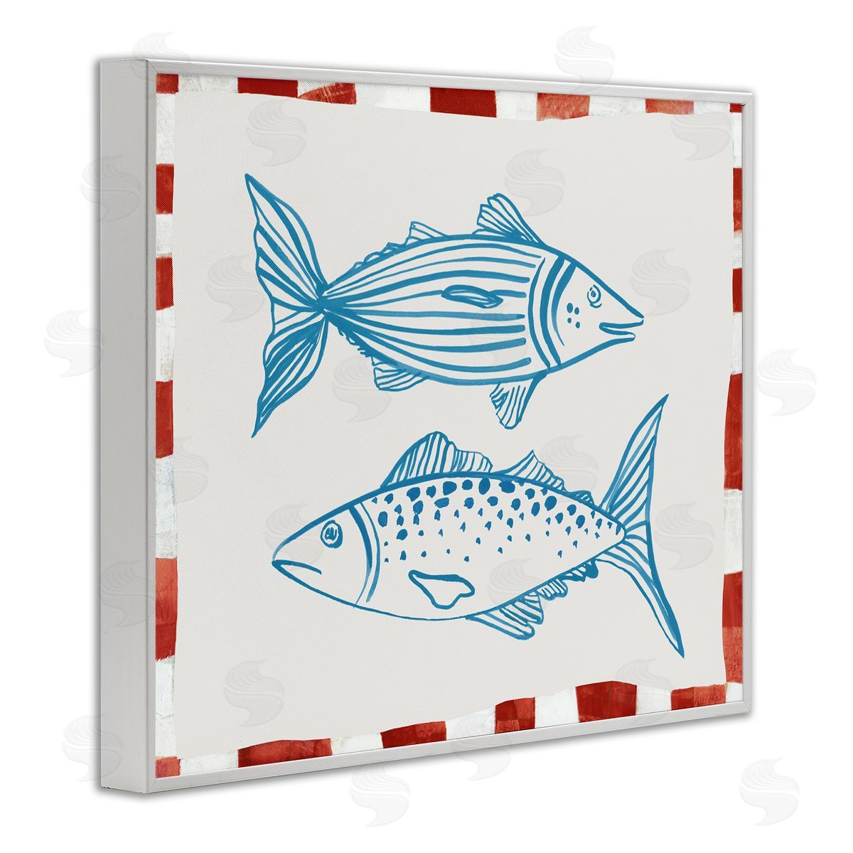Hannah Dawson Two Ocean Fish Sketch White Frame Giclee Art Print